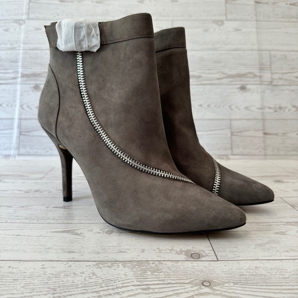 Trouve Suede Ankle Boots Women 7 Taupe Stiletto Pointed Toe Indie Sleaze Y2K